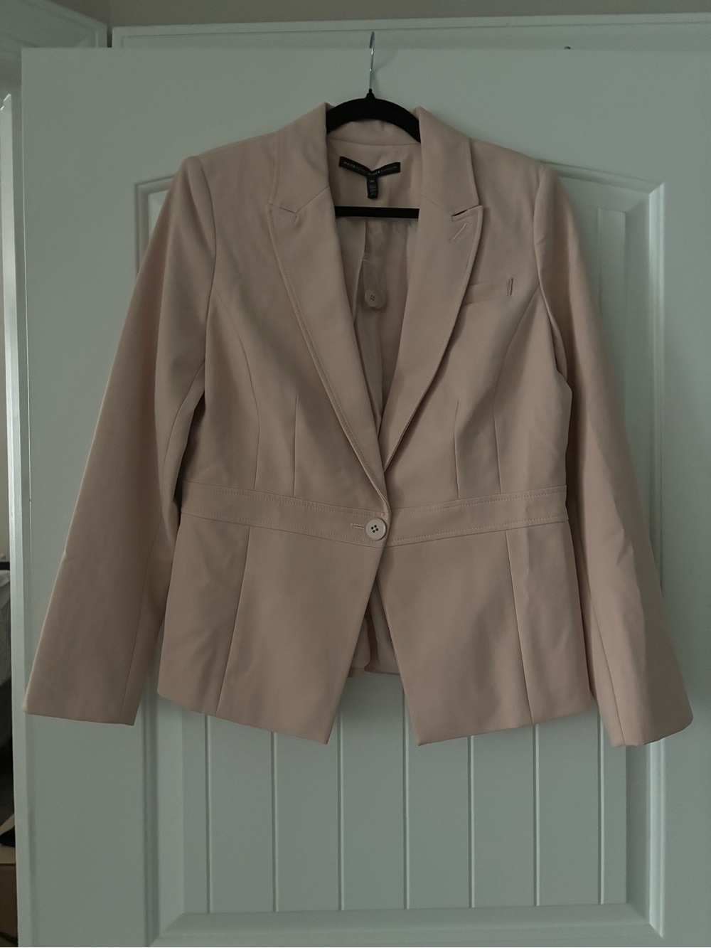 White House Black Market Women's Single-Button Blazer in Light Taupe